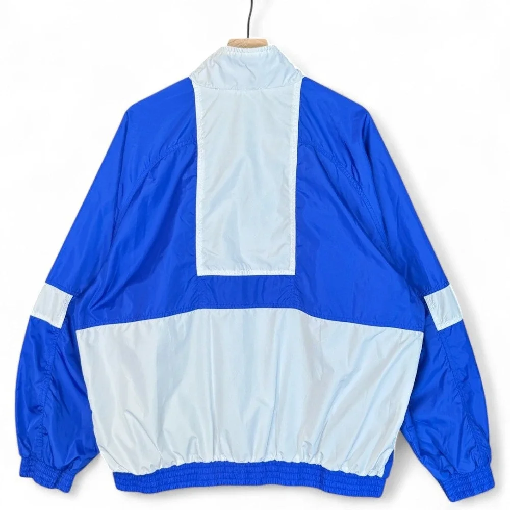 VTG Nike Team Windbreaker Jacket Full Zip Blue White 90s Colorblock Retro Men XL
